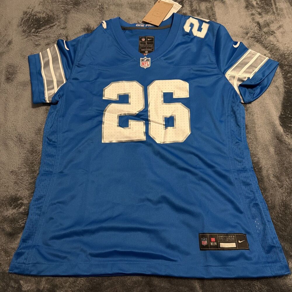 Nike Women's Blue NFL #26 Gibbs Detroit Lions Football Jersey